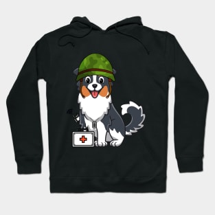 First aid military collie dog Hoodie